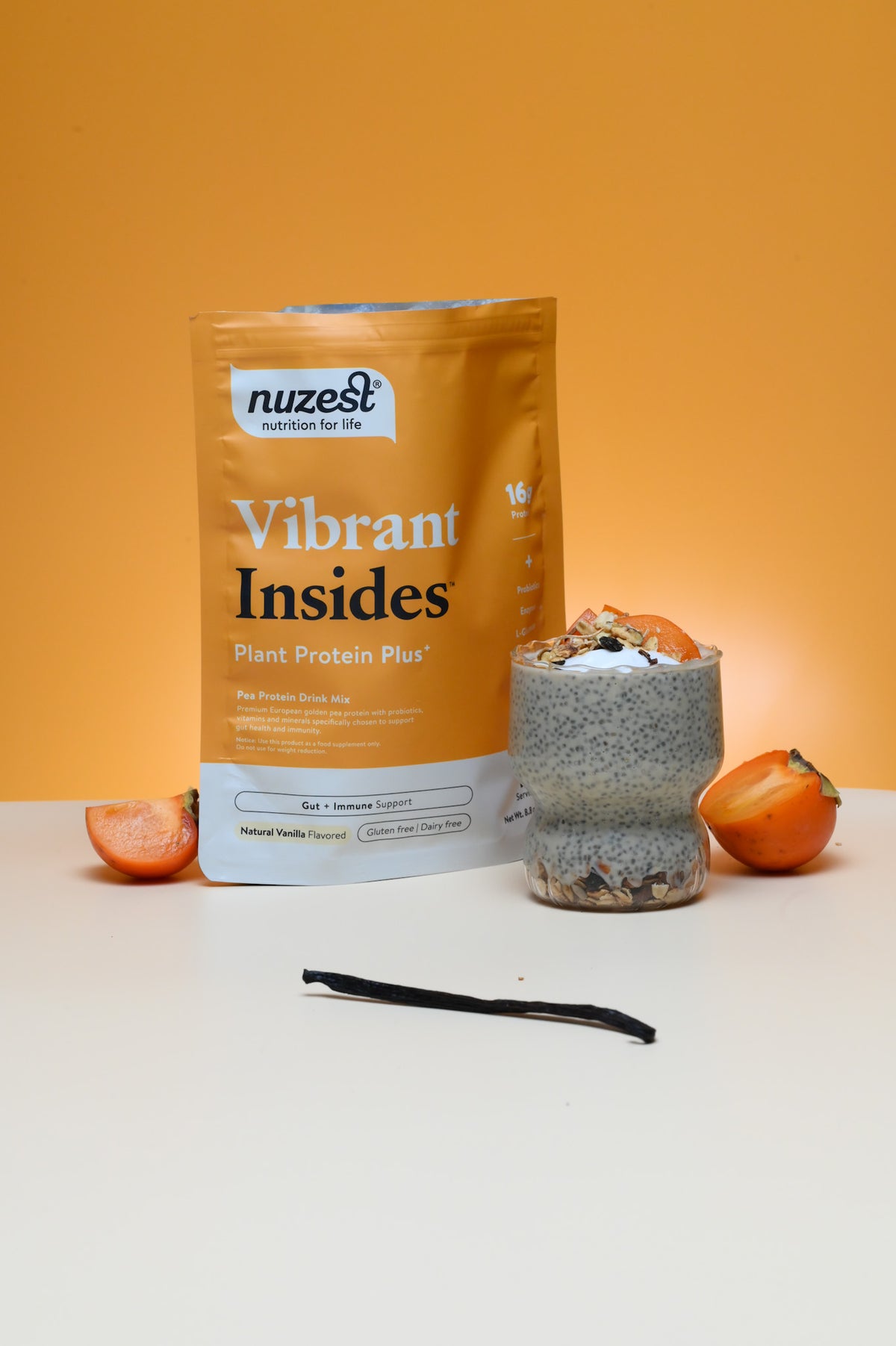 Creamy Vanilla Porridge with Granola and Persimmon - Nuzest UK