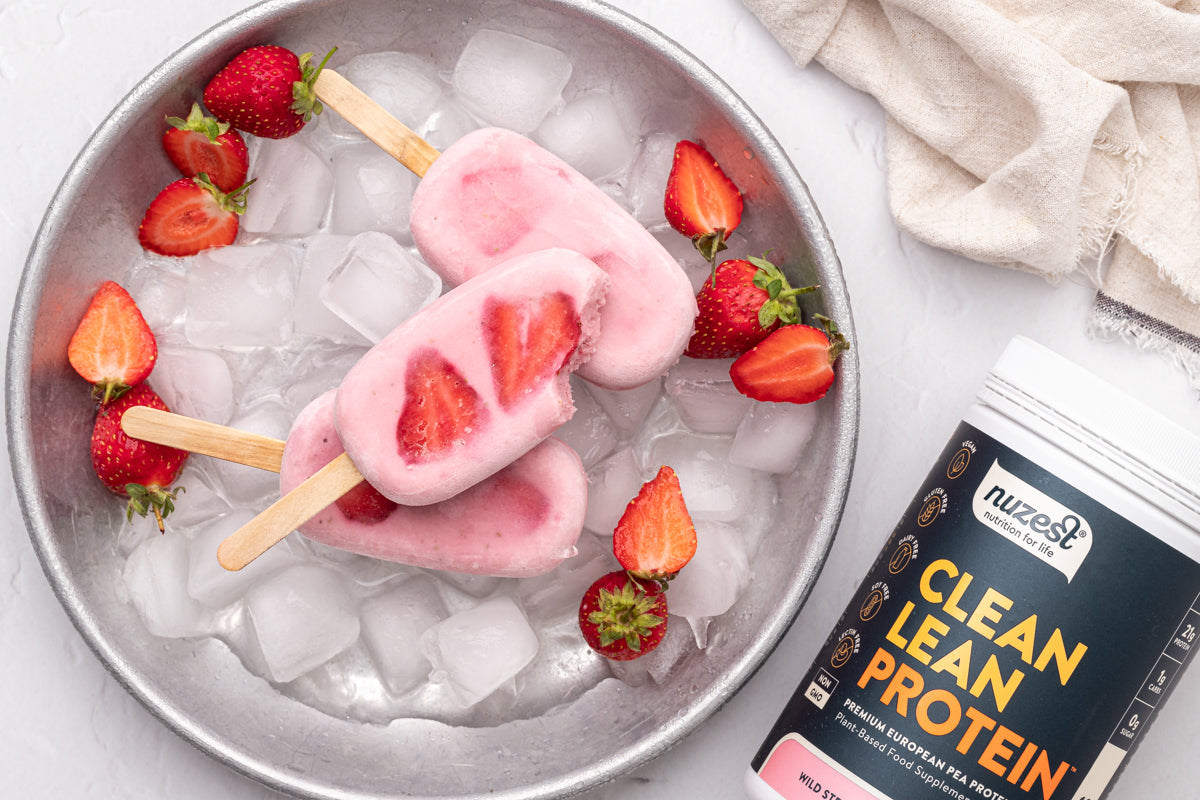 Strawberries and Cream Protein Ice Lollies